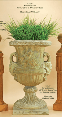 Thumbnail for Swag Column Cast Stone Outdoor Garden Planter Planter Tuscan 