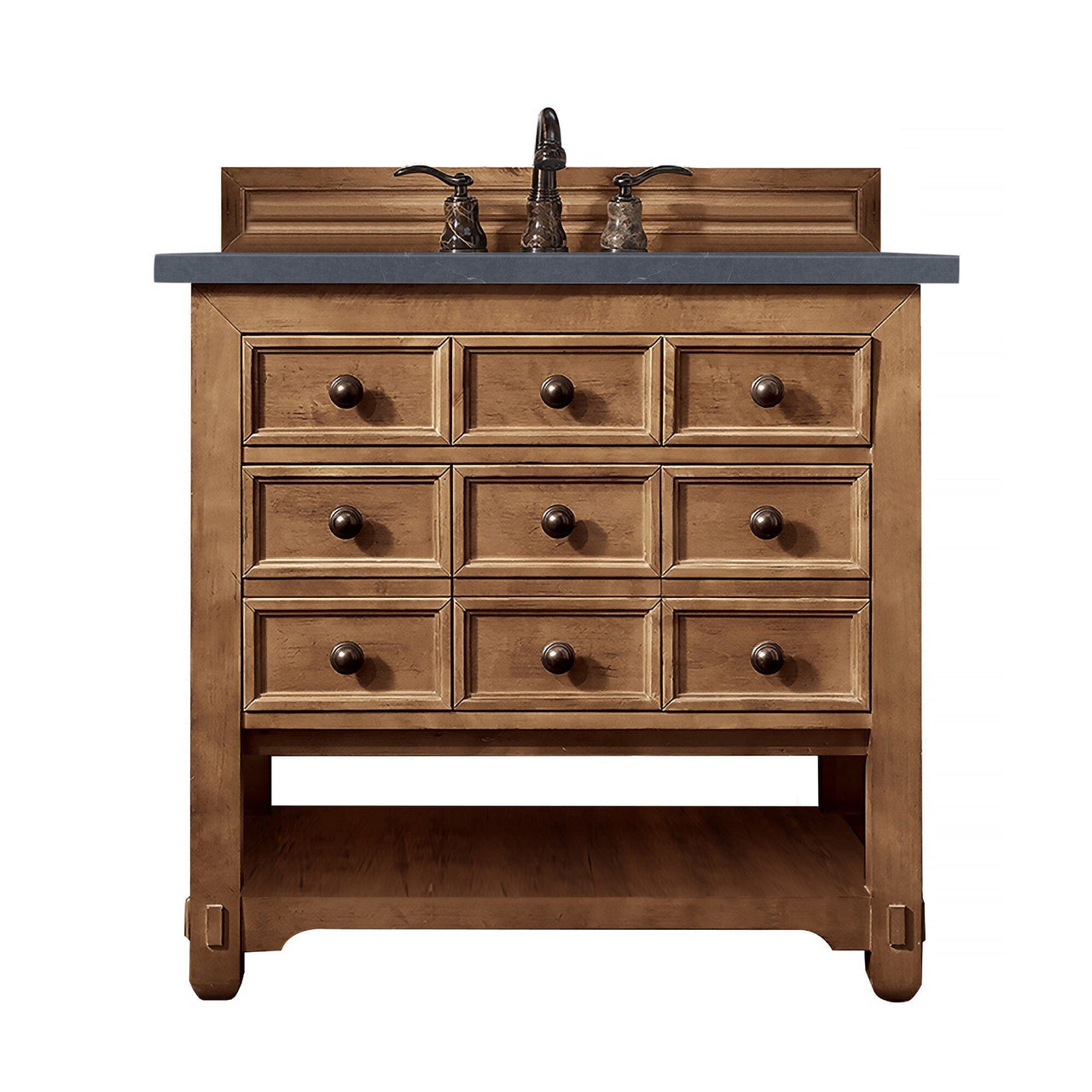 James Martin Malibu 36" Single Vanity Vanity James Martin Honey Alder w/ 3 CM Charcoal Soapstone Quartz Top 