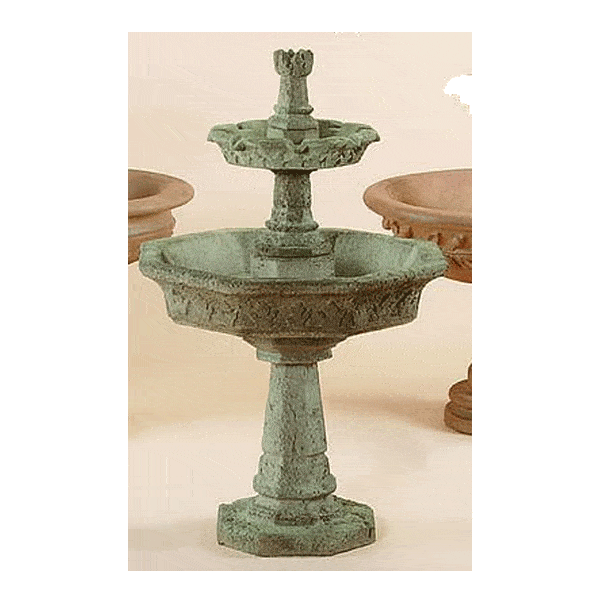 Medioevo Two Tier Cast Stone Outdoor Fountain Fountain Tuscan 