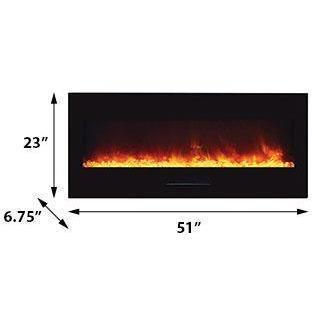 Amantii NEW 50" Fireplace w/ blk gls surround, Clear Media No Mood light Electric Fireplace Amantii 