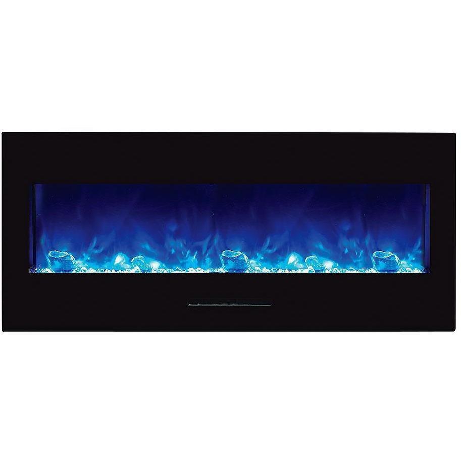 Amantii NEW 50" Fireplace w/ blk gls surround, Clear Media No Mood light Electric Fireplace Amantii 