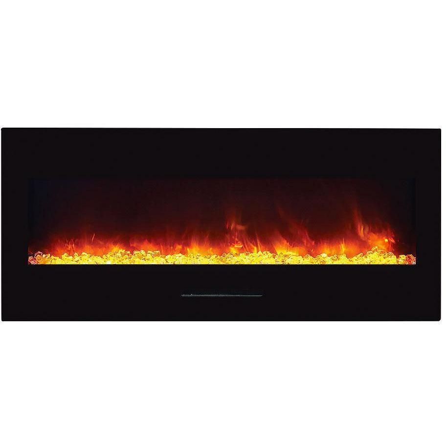 Amantii NEW 50" Fireplace w/ blk gls surround, Clear Media No Mood light Electric Fireplace Amantii 