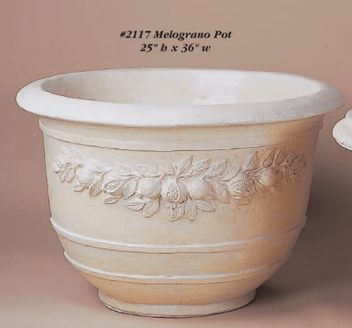 Melograno Pot Cast Stone Outdoor Garden Planter Planter Tuscan 