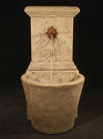 French Wall Fountain with Star Spout Fountain Fiore Stone 