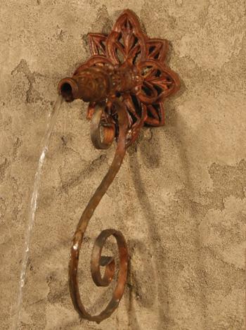 French Wall Fountain with Star Spout Fountain Fiore Stone 