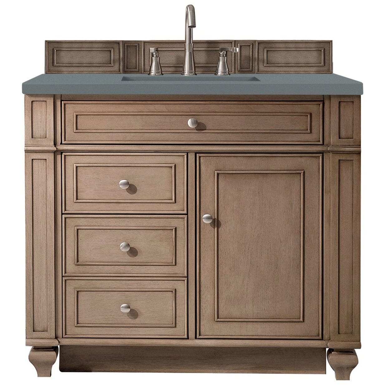 James Martin Bristol 36" Single Vanity Vanity James Martin Whitewashed Walnut w/ 3 CM Cala Blue Quartz Top 