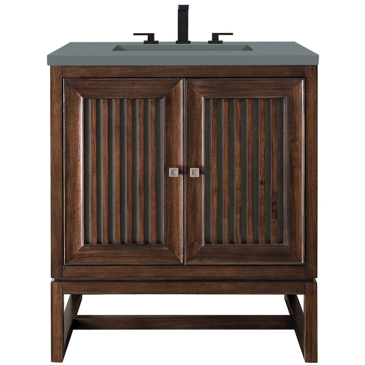 James Martin Athens 30" Single Vanity Vanity James Martin Mid Century Acacia w/ 3 CM Cala Blue Top 