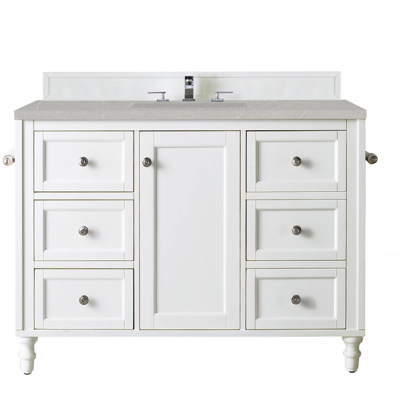 James Martin Copper Cove Encore 48" Single Vanity Vanity James Martin Bright White w/ 3 CM Eternal Serena Quartz Top 