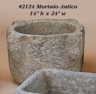 Mortaio Antico Cast Stone Outdoor Garden Planter Planter Tuscan 