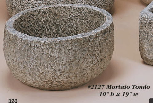 Mortaio Tondo Cast Stone Outdoor Garden Planter Planter Tuscan 