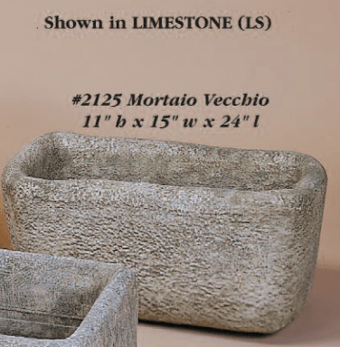 Mortaio Vecchio Cast Stone Outdoor Garden Planter Planter Tuscan 