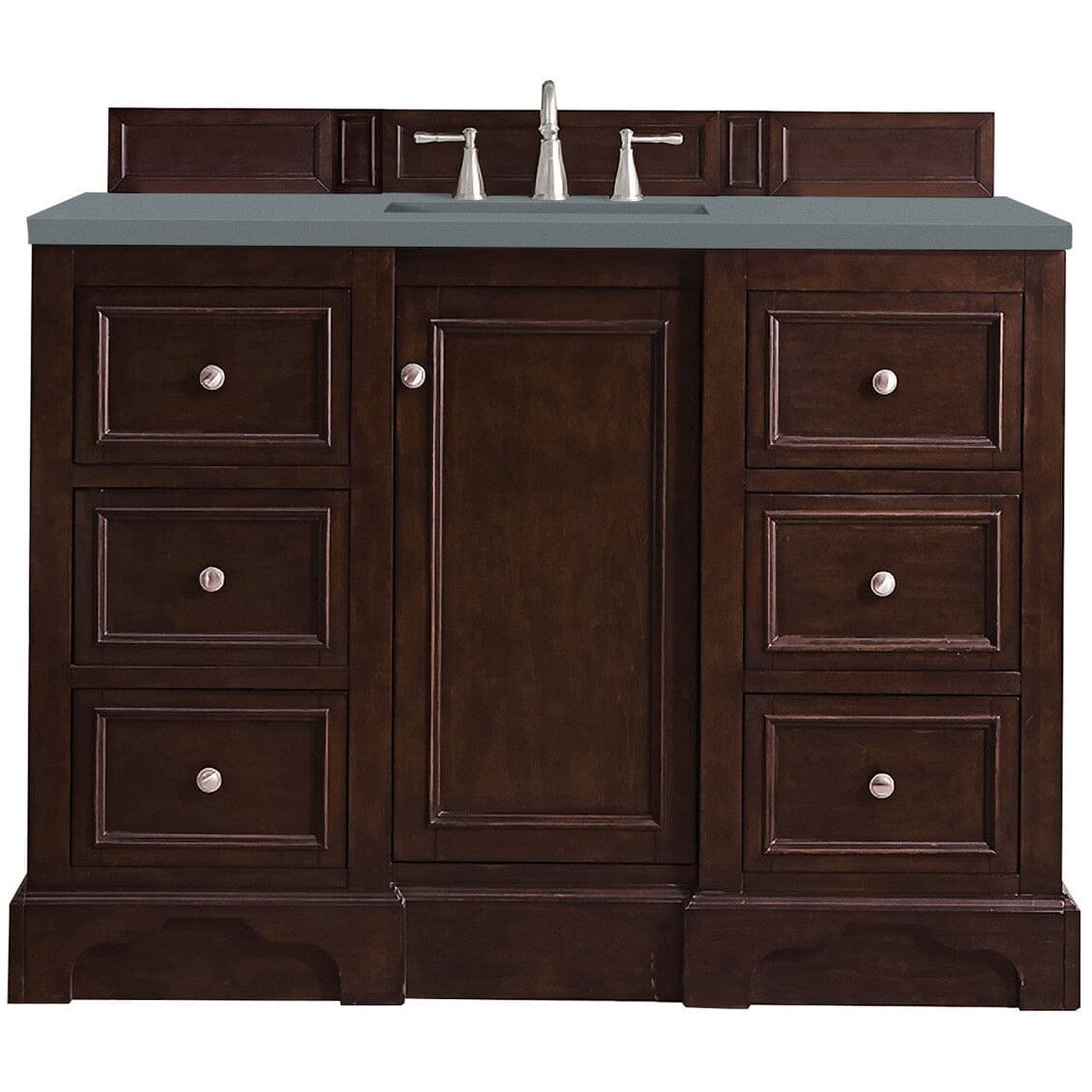 James Martin De Soto 48" Single Vanity Vanity James Martin Burnished Mahogany w/ 3 CM Cala Blue Quartz Top 