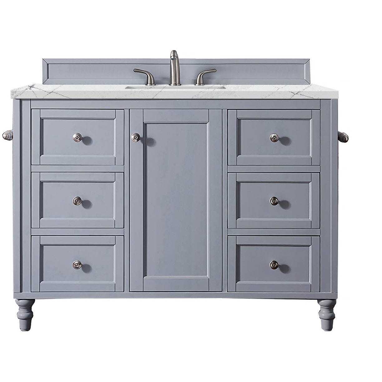 James Martin Copper Cove Encore 48" Single Vanity Vanity James Martin Silver Gray w/ 3 CM Ethereal Noctis Quartz Top 