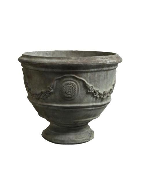 Anduze Coupe' Outdoor Cast Stone Planter 14" Planter Tuscan 