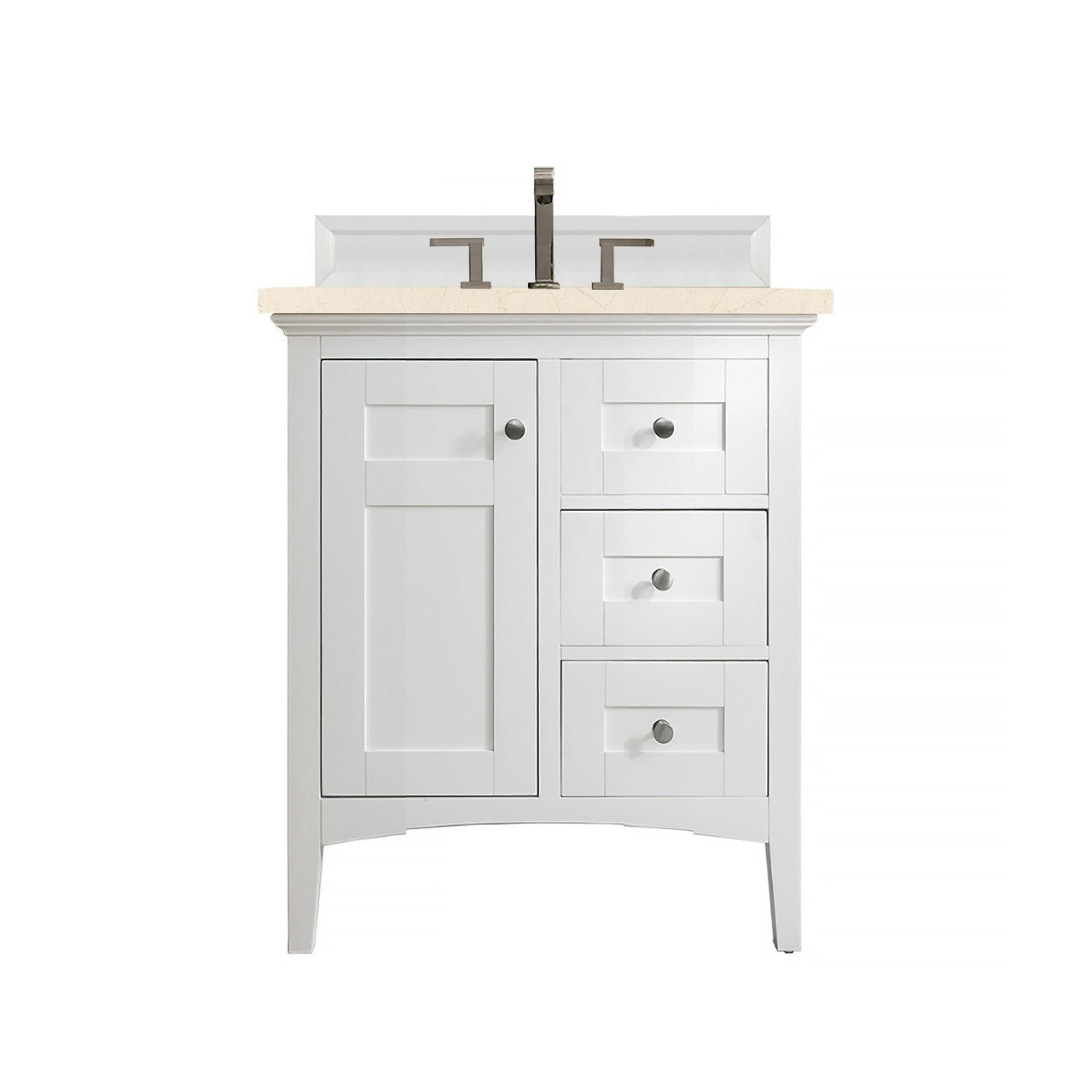 James Martin Palisades 30" Single Vanity Vanity James Martin Bright White w/ 3 CM Eternal Marfil Quartz Top 