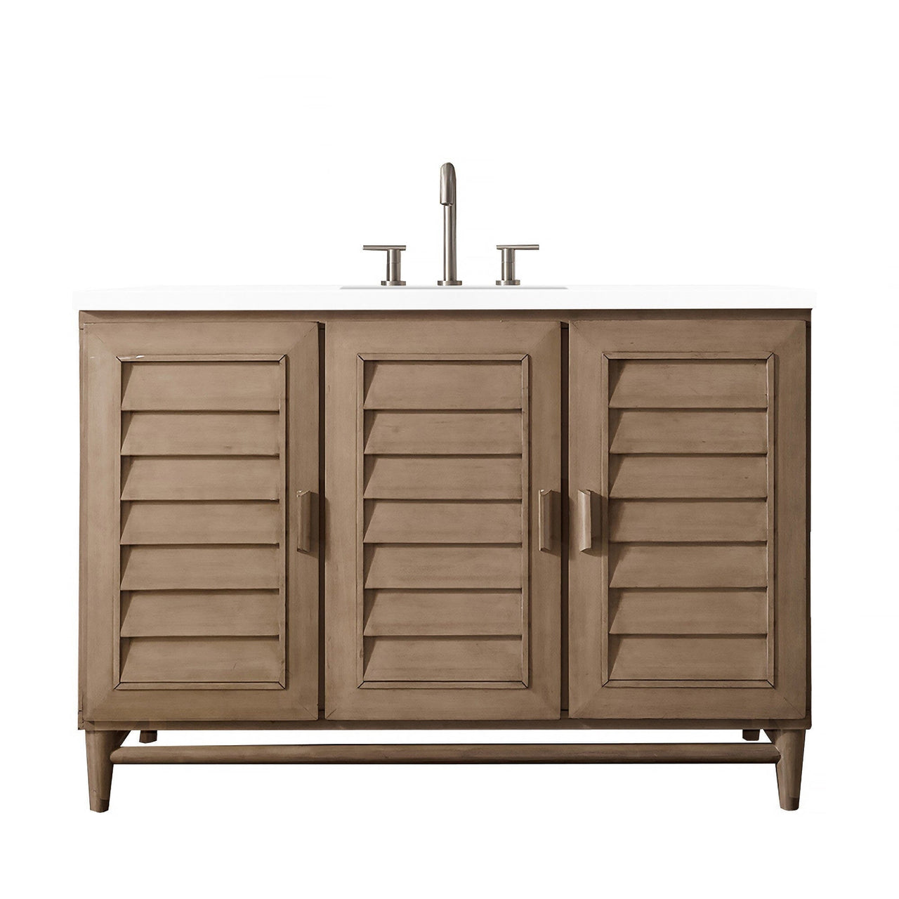 James Martin Portland 48" Single Vanity Vanity James Martin Whitewashed Walnut w/ 3 CM Classic White Quartz Top 