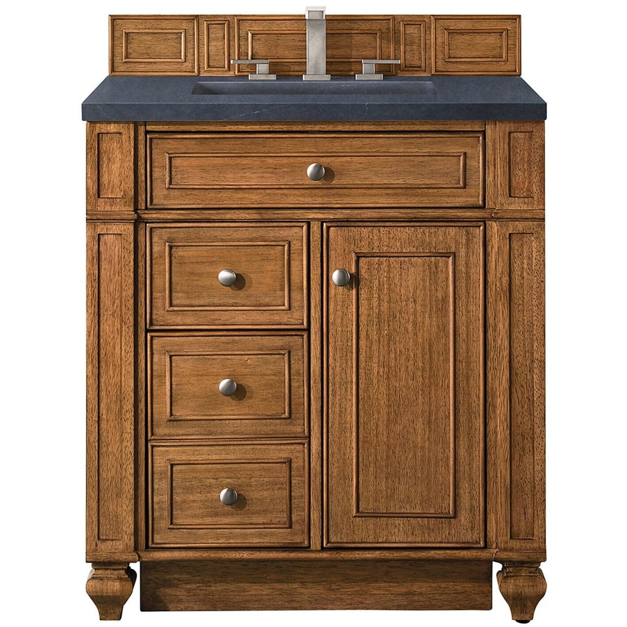 James Martin Bristol 30" Single Vanity Vanity James Martin Saddle Brown w/ 3 CM Charcoal Soapstone Quartz Top 