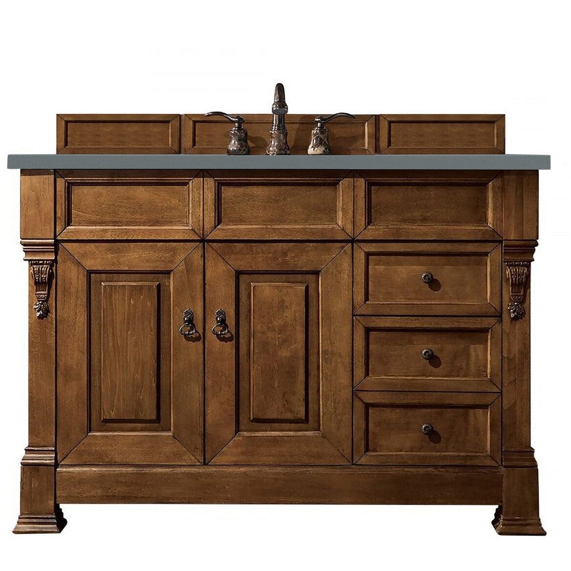 James Martin Brookfield 48" Single Vanity Vanities James Martin Country Oak w/ 3 CM Cala Blue Quartz Top 