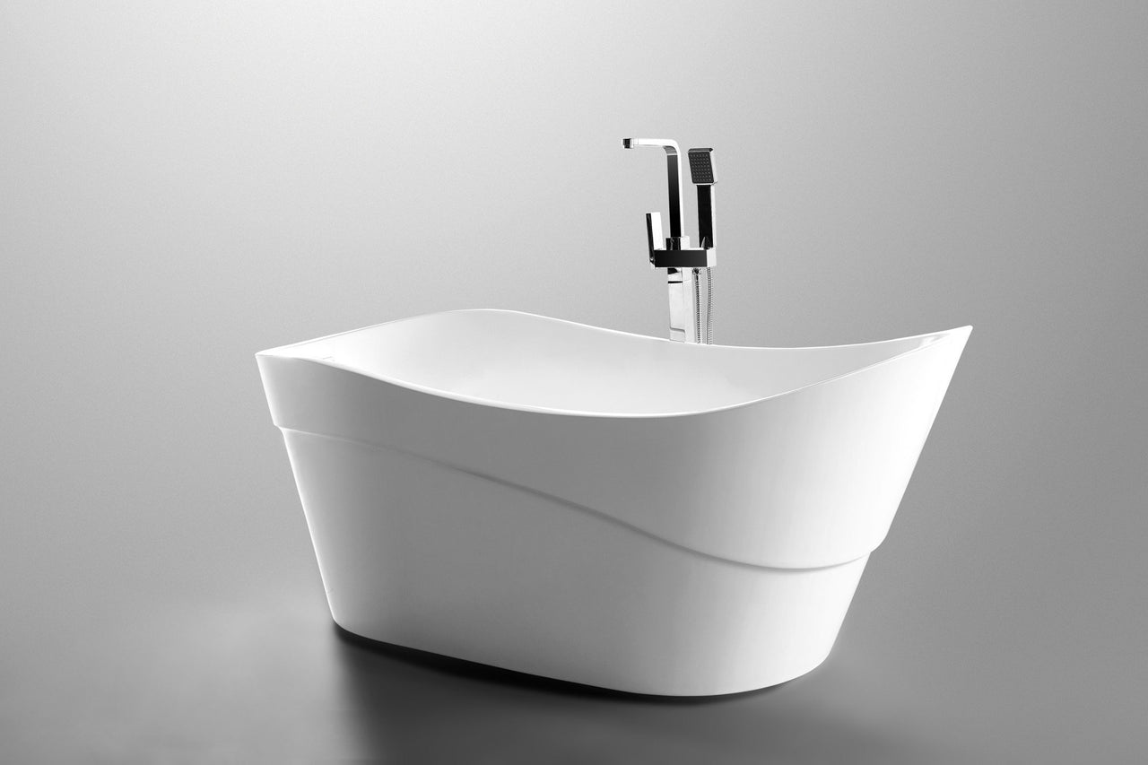 ANZZI Kahl Series 5.58 ft. Freestanding Bathtub in White FreeStanding Bathtub ANZZI 