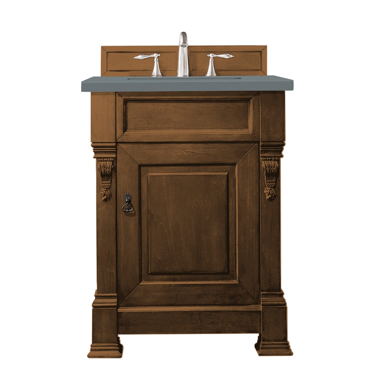 James Martin Brookfield 26" Single Vanity Vanities James Martin Country Oak w/ 3 CM Cala Blue Quartz Top 