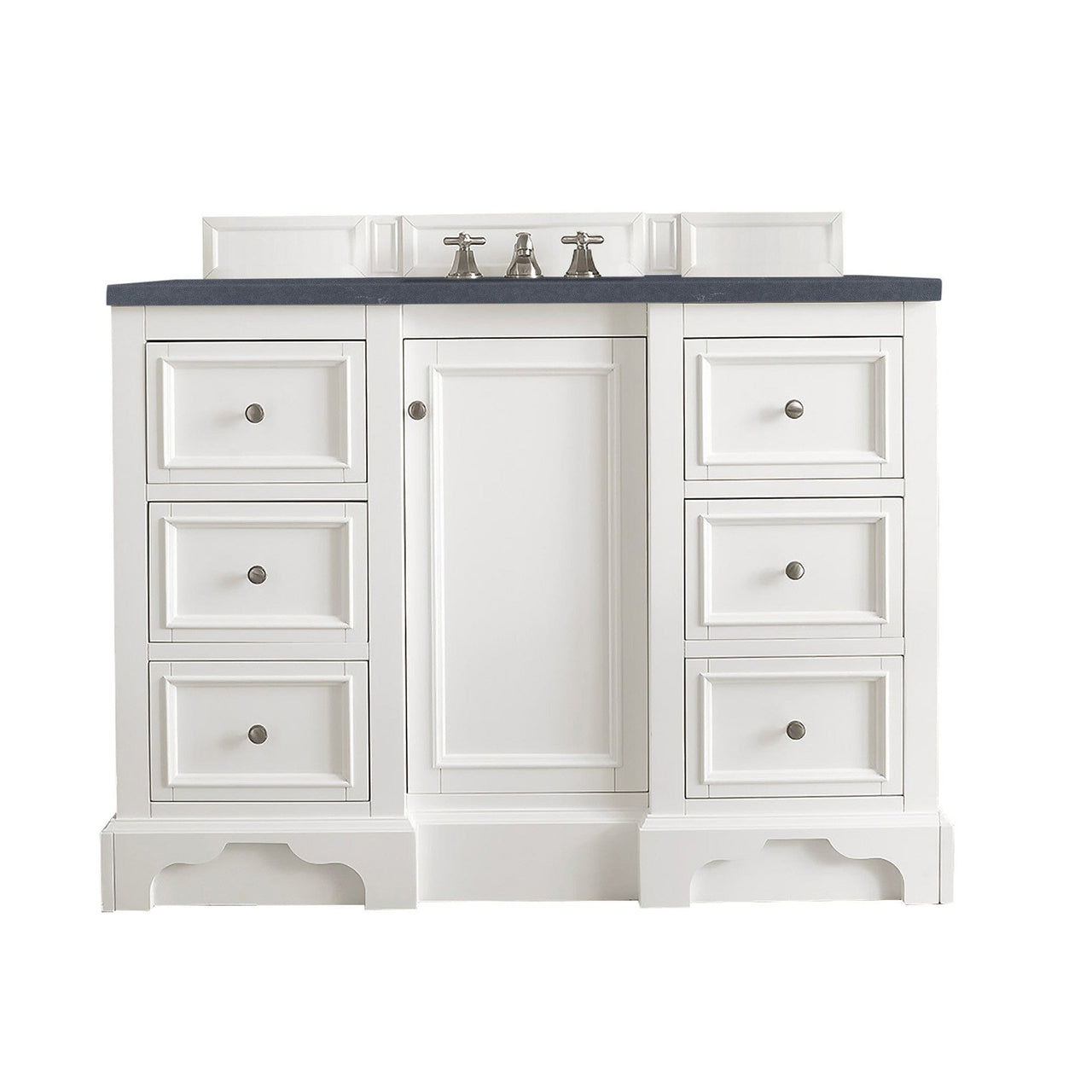 James Martin De Soto 48" Single Vanity Vanity James Martin Bright White w/ 3 CM Charcoal Soapstone Quartz Top 