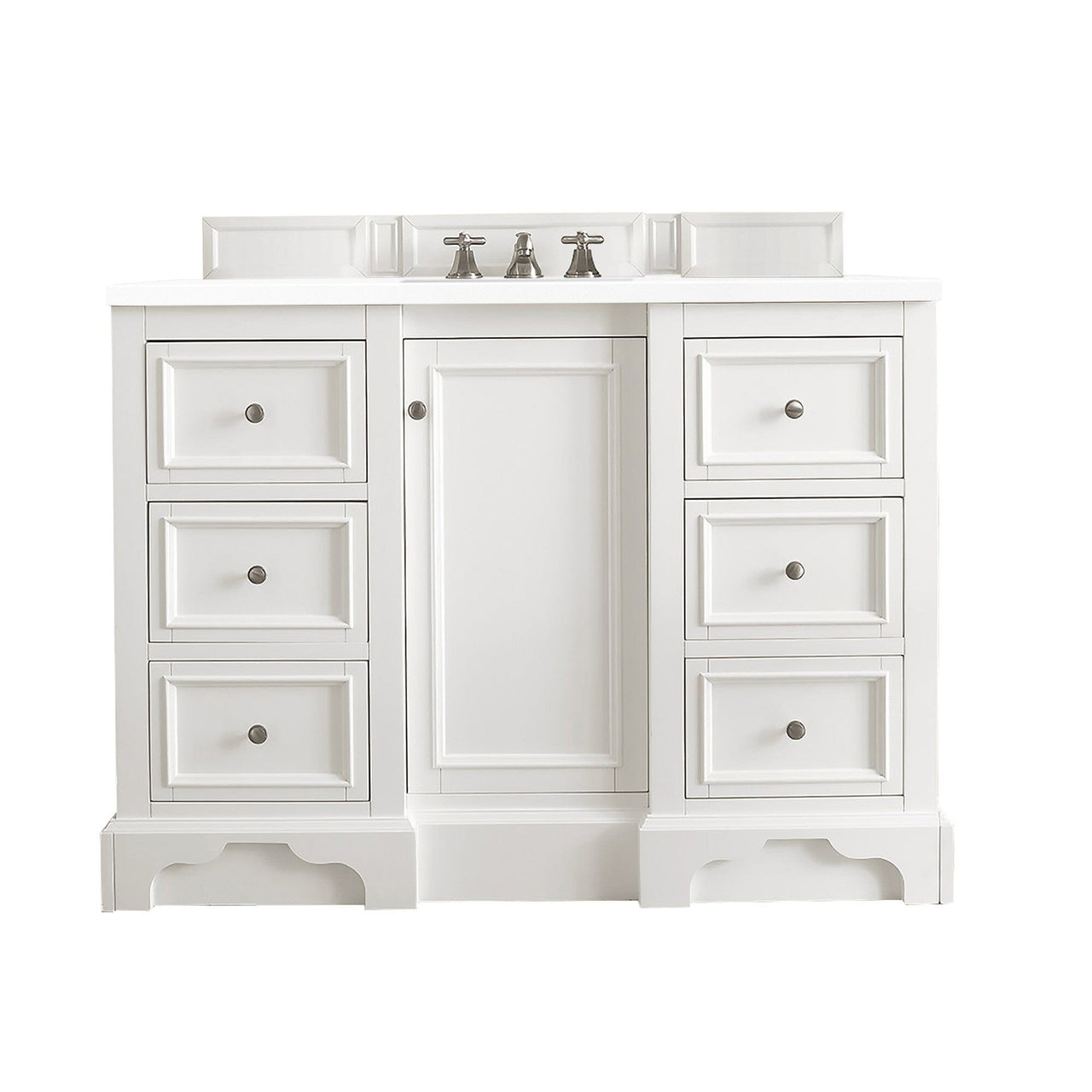James Martin De Soto 48" Single Vanity Vanity James Martin Bright White w/ 3 CM Classic White Quartz Top 