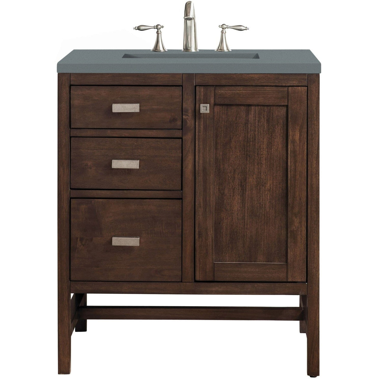 James Martin Addison 30" Single Vanity Vanity James Martin Mid Century Acacia w/ 3 CM Cala Blue Quartz Top 