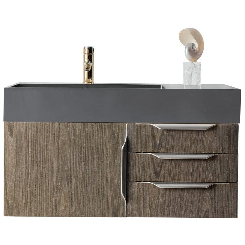 James Martin Mercer Island 36" Single Vanity Vanity James Martin Ash Gray w/ Dusk Grey Glossy Composite Top 