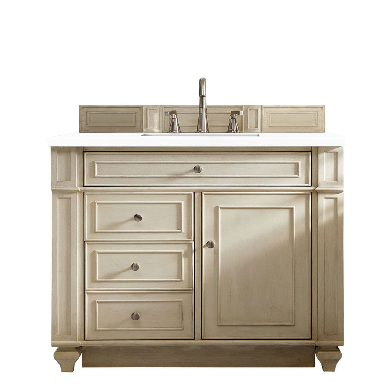 James Martin Bristol 36" Single Vanity Vanity James Martin Vintage Vanilla w/ 3 CM Classic White Quartz Top 