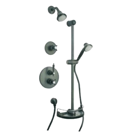 Latoscana Ornellaia Option 3 Thermostatic Valve In A Brushed Nickel Finish bathtub and showerhead faucet systems Latoscana 