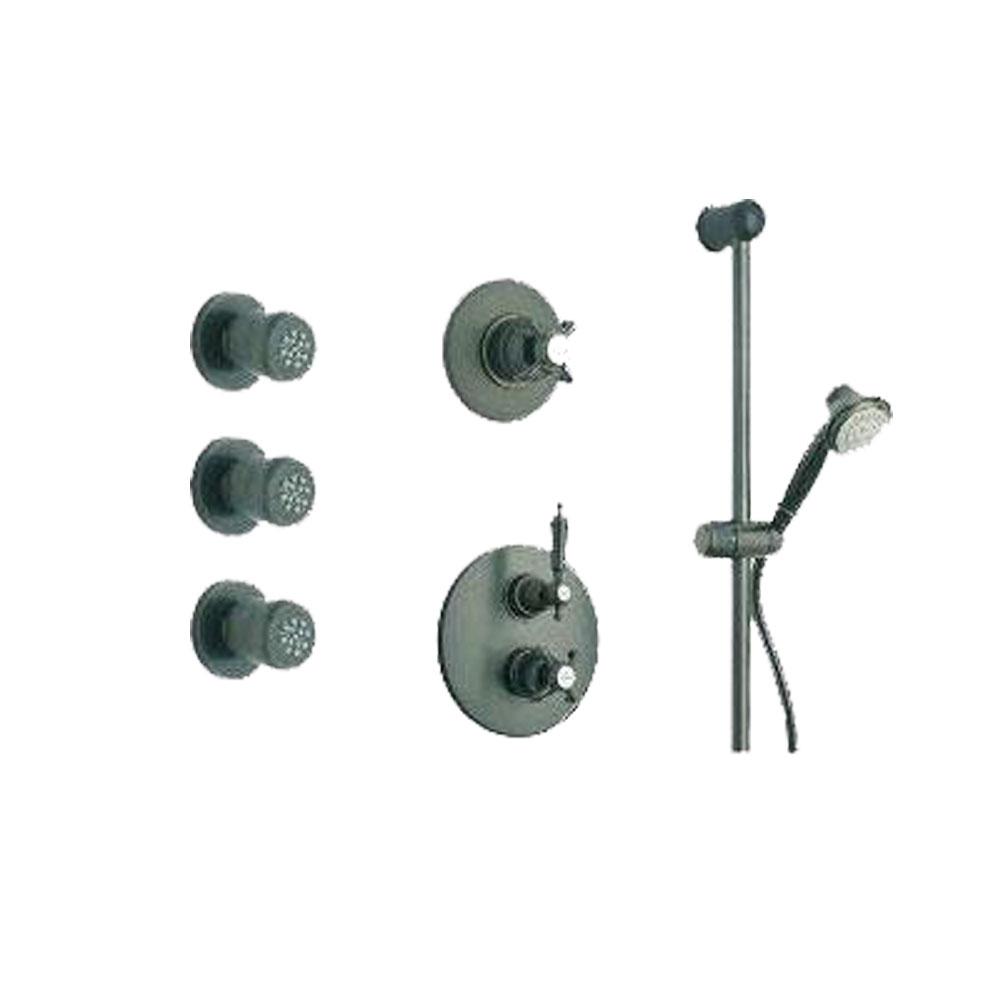 Latoscana Ornellaia Option 6 thermostatic valve shower system in a Chrome finish bathtub and showerhead faucet systems Latoscana 