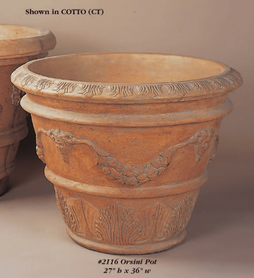 Orsini Pot Cast Stone Outdoor Garden Planter Planter Tuscan 
