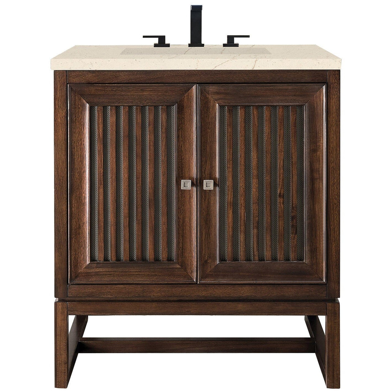 James Martin Athens 30" Single Vanity Vanity James Martin Mid Century Acacia w/ 3 CM Eternal Marfil Top 