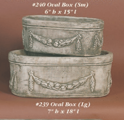 Oval Box Cast Stone Outdoor Garden Planter Planter Tuscan 