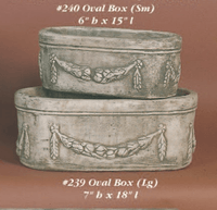 Thumbnail for Oval Box Cast Stone Outdoor Garden Planter Planter Tuscan 
