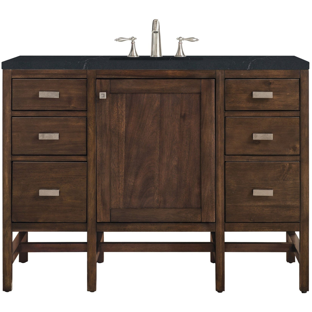 James Martin Addison 48" Single Vanity Vanity James Martin Mid Century Acacia w/ 3 CM Charcoal Soapstone Quartz Top 