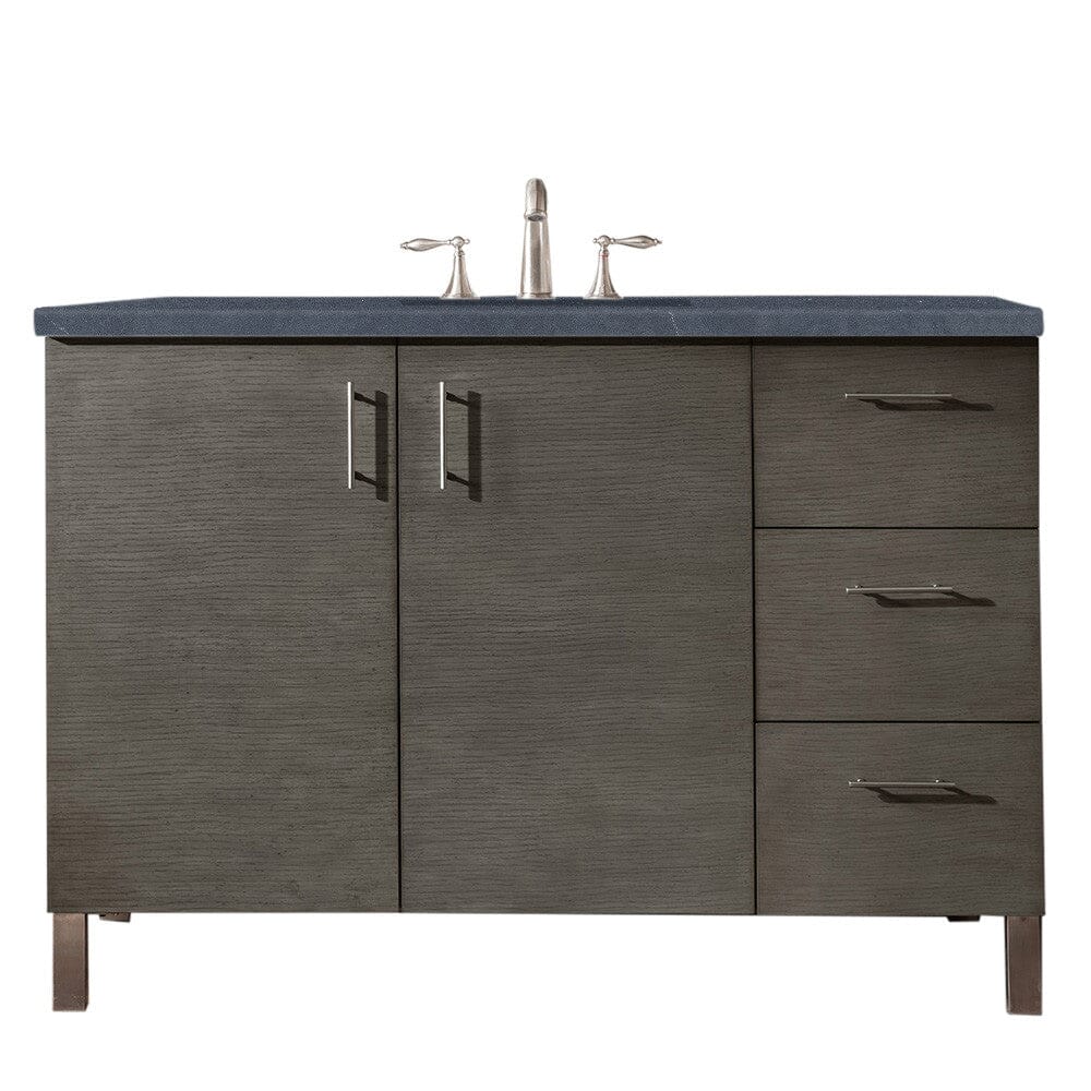 James Martin Metropolitan 48" Single Vanity Vanity James Martin Silver Oak w/ 3 CM Charcoal Soapstone Quartz Top 