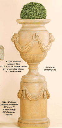 Thumbnail for Palazo Atinori Pedestal Cast Stone Outdoor Garden Planter Planter Tuscan 