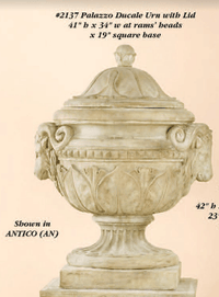 Thumbnail for Palazzo Ducale Urn with Lid Cast Stone Outdoor Garden Planter Planter Tuscan 
