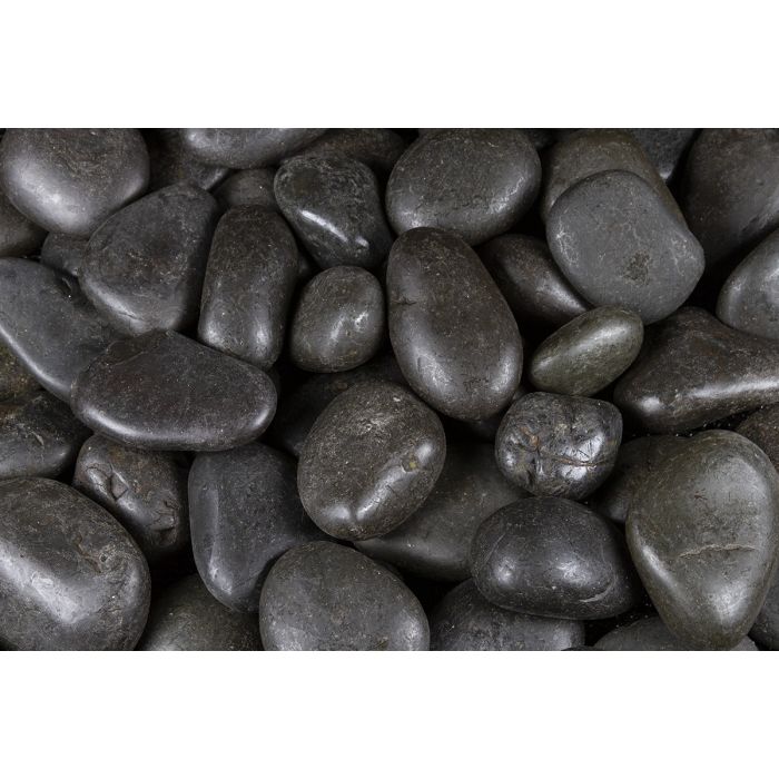 Polished Pebbles - Black - 40# Bag - PPBK40 Pond-less Waterfalls Blue Thumb 