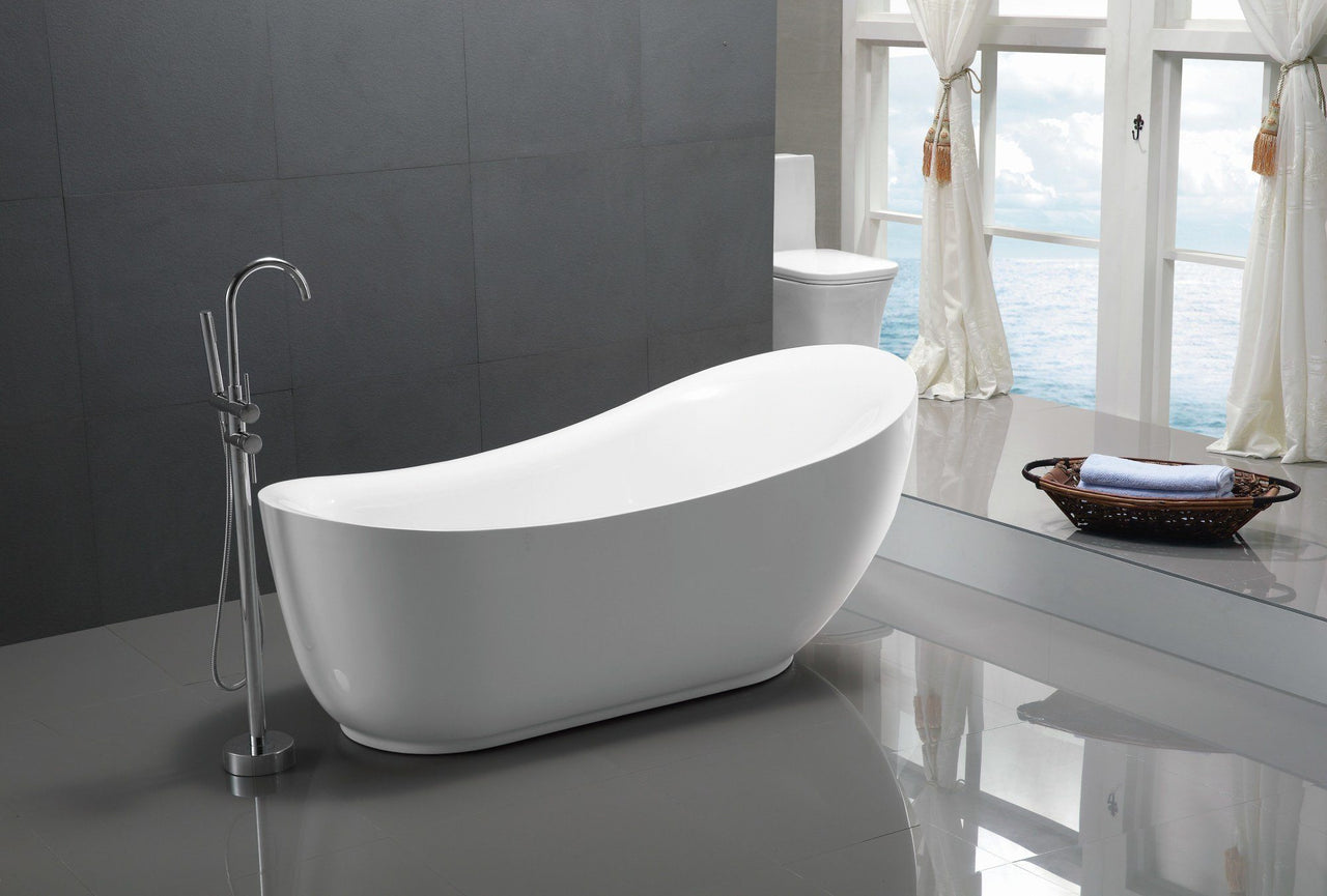 ANZZI Talyah Series 5.92 ft. Freestanding Bathtub in White FreeStanding Bathtub ANZZI 