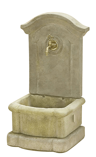 Pila Wall Outdoor Cast Stone Garden Fountain For Spout Or Water Source For Hose Fountain Tuscan 
