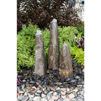 Thumbnail for Real Stone Fountains ABART5100 Blue Limestone Triple Pillar Fountain Fountain Blue Thumb 
