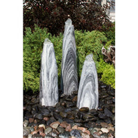 Thumbnail for Real Stone Fountains ABART5000 White Gray Marble Triple Pillar Fountain Fountain Blue Thumb 
