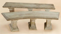 Thumbnail for Planum Straight Outdoor Cast Stone Garden Bench Benches Tuscan 