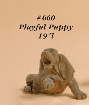Playful Puppy Cast Stone Outdoor Asian Collection Statues Tuscan 