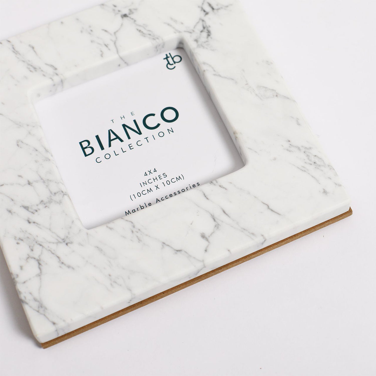 Keith 4"x4" Square Italian Carrara White Marble Picture Frame Picture Frames The Bianco Collection 