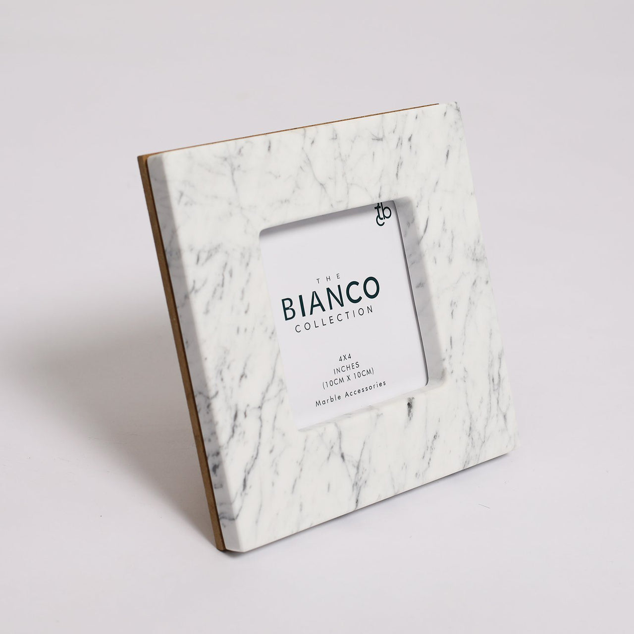 Keith 4"x4" Square Italian Carrara White Marble Picture Frame Picture Frames The Bianco Collection 