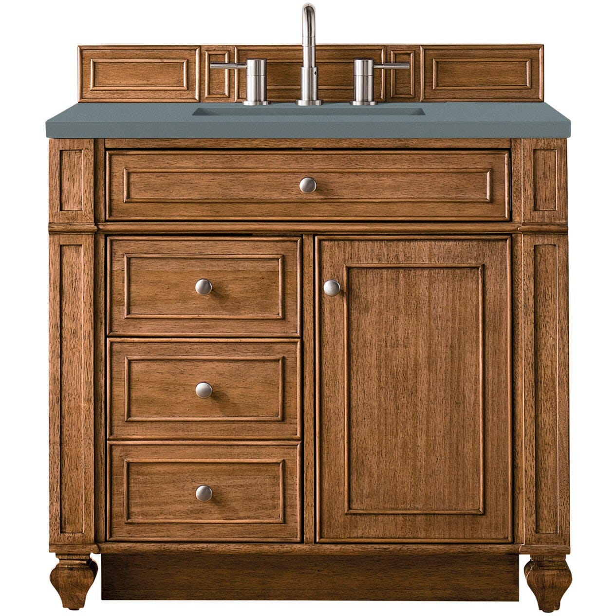 James Martin Bristol 36" Single Vanity Vanity James Martin Saddle Brown w/ 3 CM Cala Blue Quartz Top 