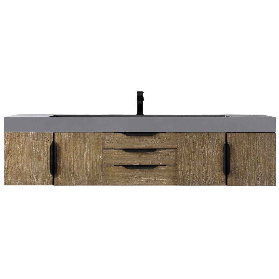 James Martin Mercer Island 72" Single Vanity Vanity James Martin Latte Oak - Matte Black w/ Dusk Grey Glossy Composite Top 